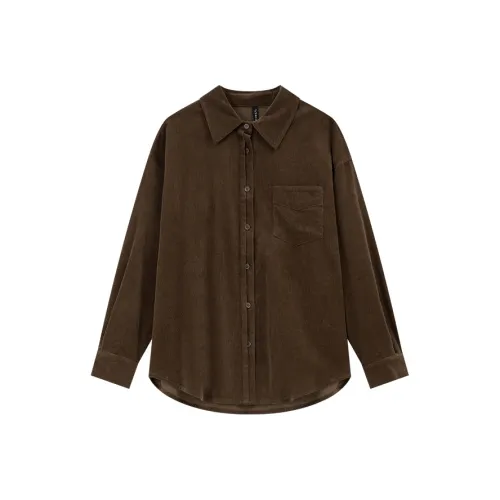 VIMLY Рубашка Женская Кофейного Коричневого Цвета