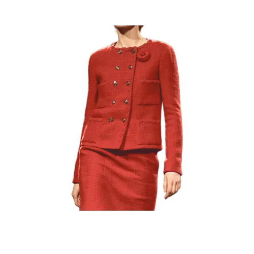 CHANEL FW24 Куртки и пальто Женские Красный