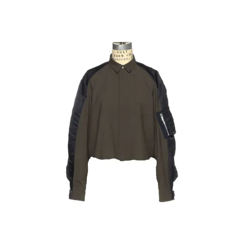 sacai Barneys New York Silver Seat Flagship Store 20th Anniversary Commemoration Series Хаки Женские Рубашки