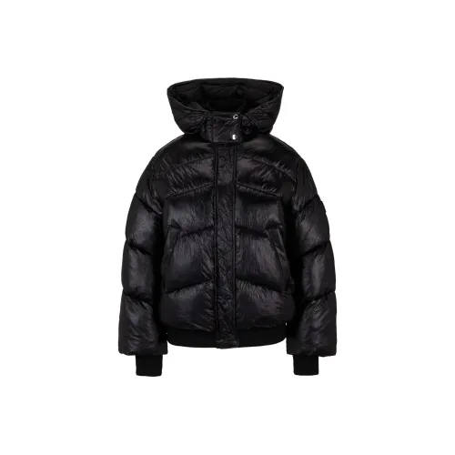 Hugo Boss С капюшоном пуховая куртка с металлическим эффектом пуховая куртка женская черная