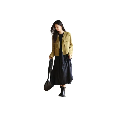 MT Куртки и Пальто Женские Желтый Зеленый