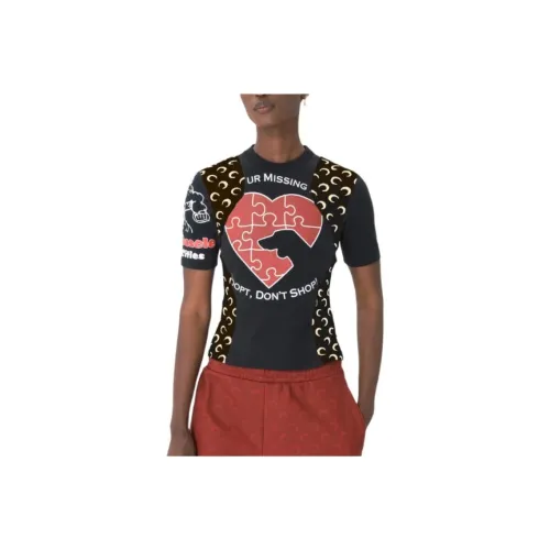 Marine Serre T-Shirt Женская Красная