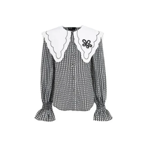 AIVEI Черный узор Женские рубашки