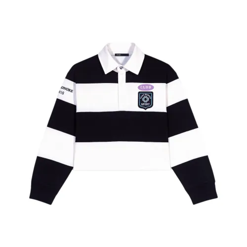 Maje Поло Женское Черное Белое