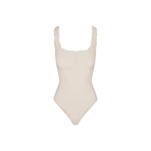 SKIMS FITS EVERYBODY Henley из кружева Комбинезон Женские Камень Каменный цвет