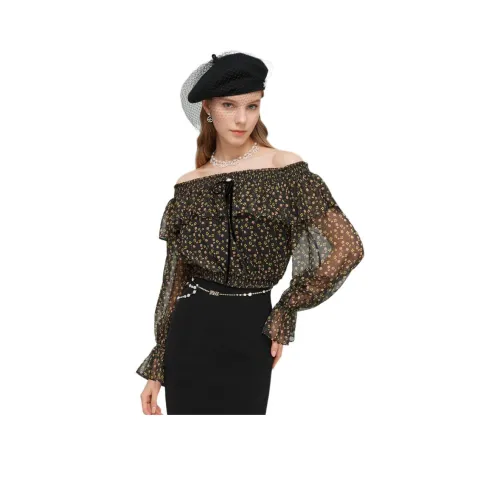 JORYAweekend Шифон Рубашка Женская Черная