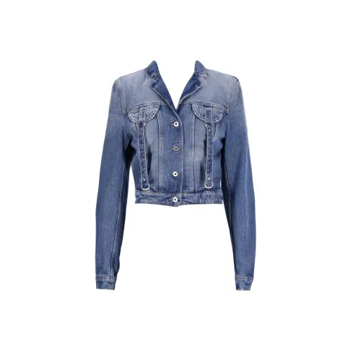 Off Белый Куртки Пальто Облегающий крой Женские Синий