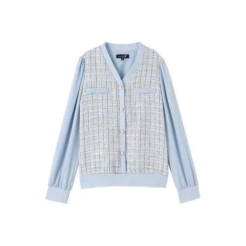 OUNIXUE Синие Женские Рубашки