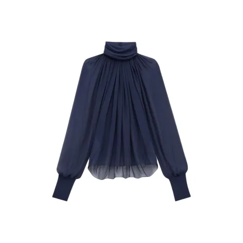 SAINT LAURENT Рубашка Женская Синяя