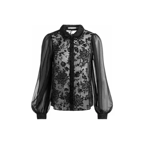 ALICE+OLIVIA FW24 ROANNE Рубашка Женская Черная