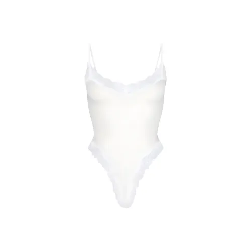 SKIMS Хлопок Кружево CAMI BODYSUIT Комбинезон Женские Мраморный Мраморный