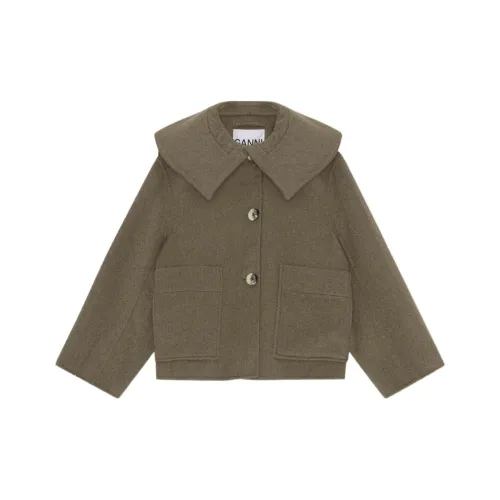 GANNI Хаки Женские Куртки