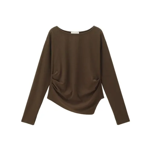 Giordano T Рубашка Женская Умбра Коричневый