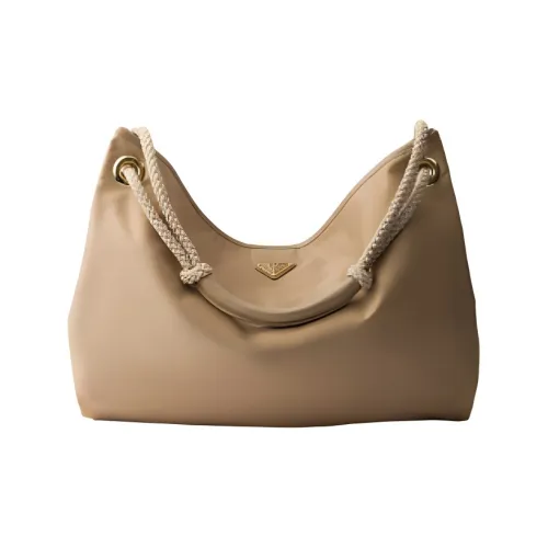 PRADA RE Нейлоновая Сумка через плечо Большая Женская Верблюжий Коричневый