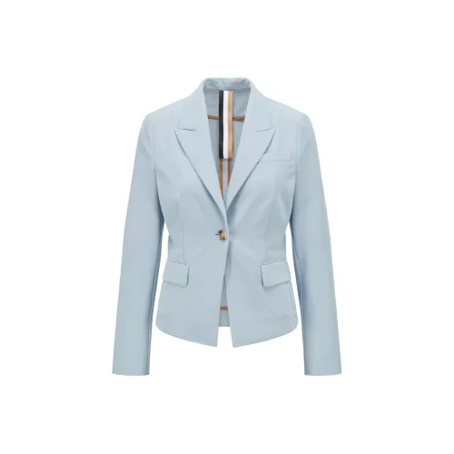 Hugo Boss Одиночная пуговица куртка из эластичного трикотажа с лацканами PEAK куртки и пальто женские синий