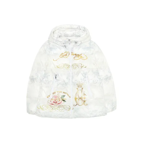 Ed Hardy Экрю Женские Пуховики