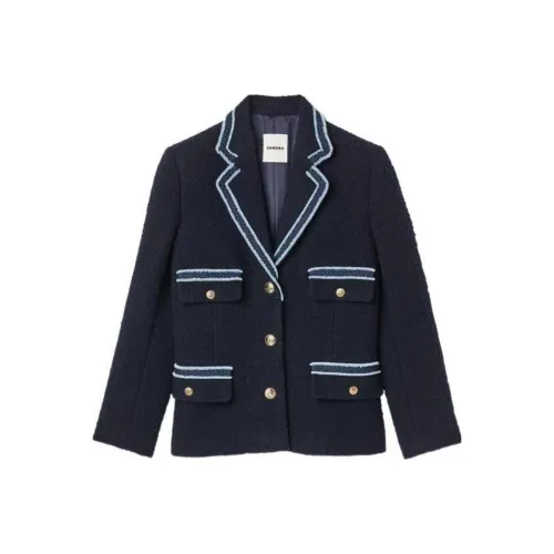 SANDRO Темно-синие Женские Куртки