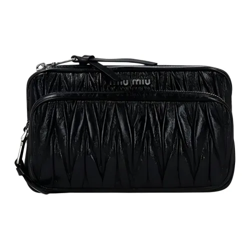 MIU MIU Сумка через плечо из коровьей кожи унисекс черная