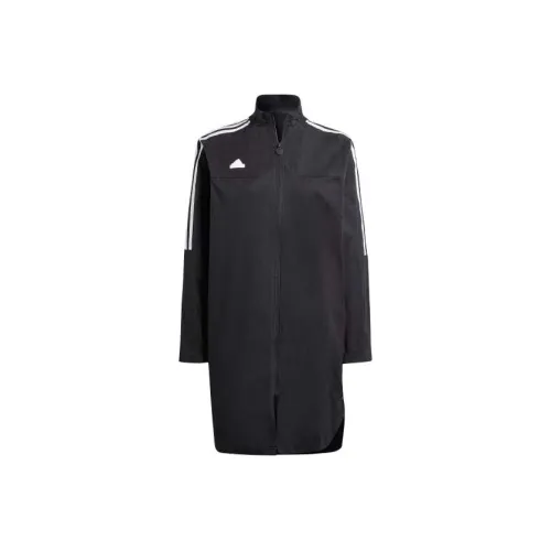 Adidas Tiro 3 Stripes Snap Пуговица Ткани вязаные Пальто Куртки Пальто Женские Черный