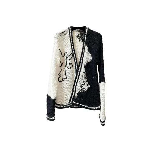 CHANEL Черный/Белый Женская Трикотажная Одежда
