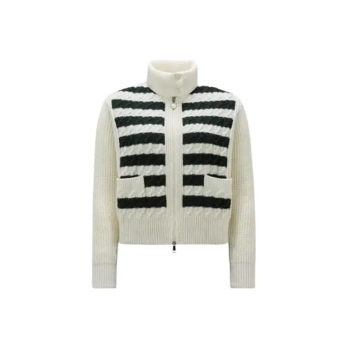 MONCLER Padded Corduroy Collection Утепленный Кардиган из Шерсти Куртки и Пальто Женские Белые