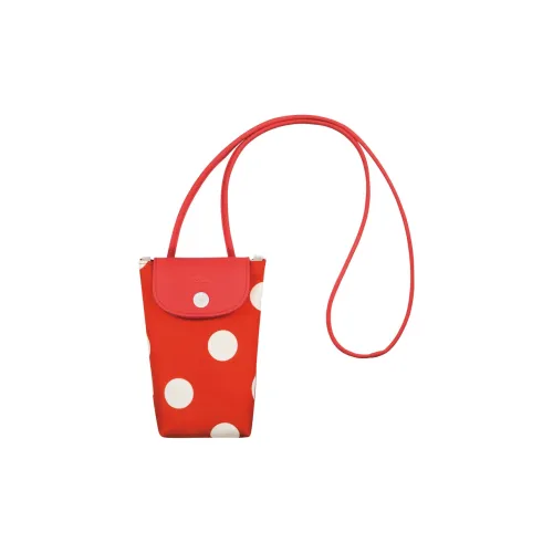 LONGCHAMP Le Pliage Collection Кожаная отделка Одно плечо Через плечо Чехол для телефона Женские Красный