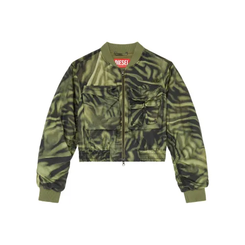 DIESEL SS24 Куртки Пальто Женские Черный Зеленый