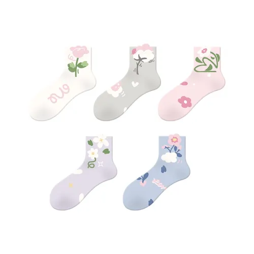 Носки DJUNGLE низкие женские 5 пар цветочные