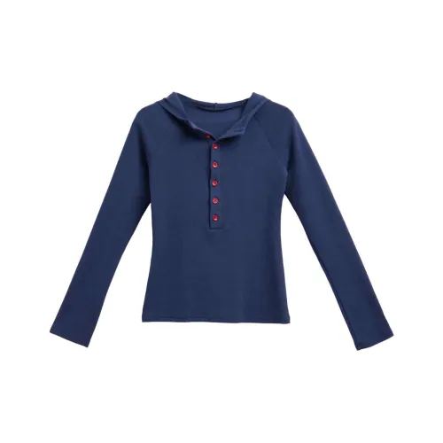 EVPGB Реглан-рукав Т-рубашка Женская Темно-синий