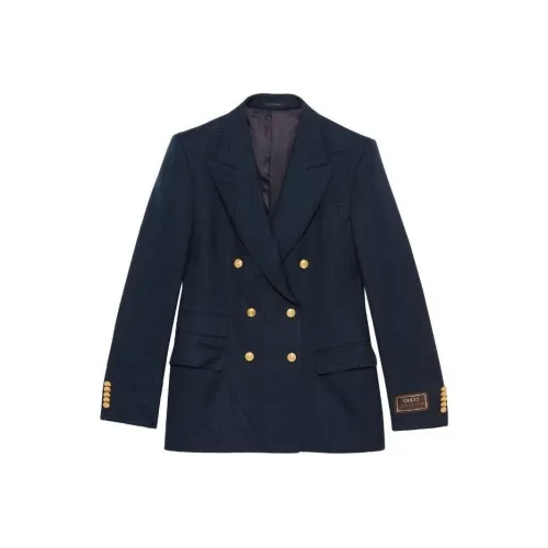 GUCCI Женские куртки морского синего цвета