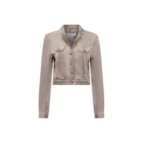 Off Белый Куртки Пальто Стандартный крой Женский Фиолетовый Лиловый