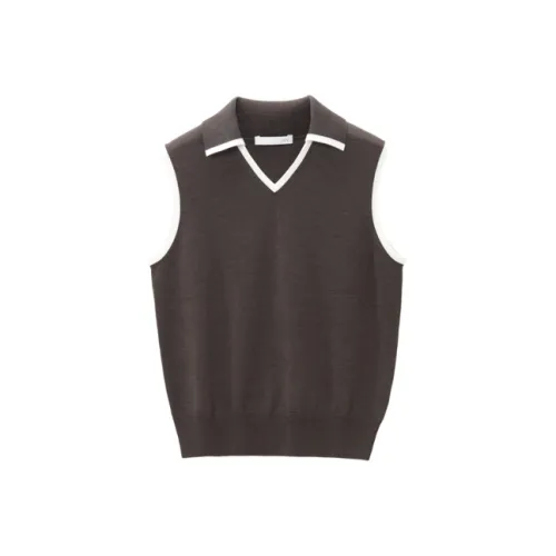 OVV Темный кофейный однотонный A8 Женские трикотажные изделия