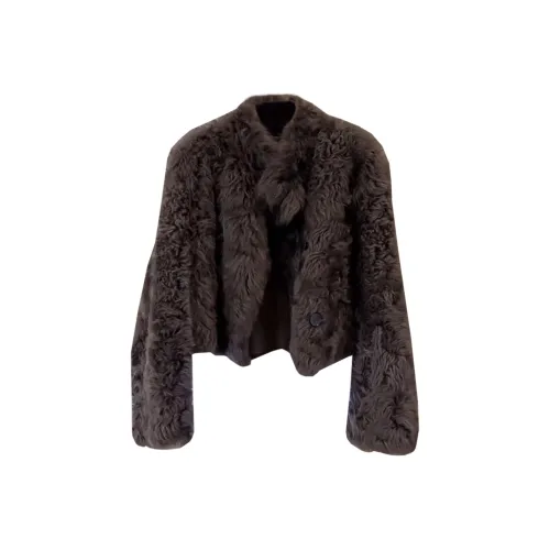 CPAURA Куртки Пальто Женские Кофейного цвета