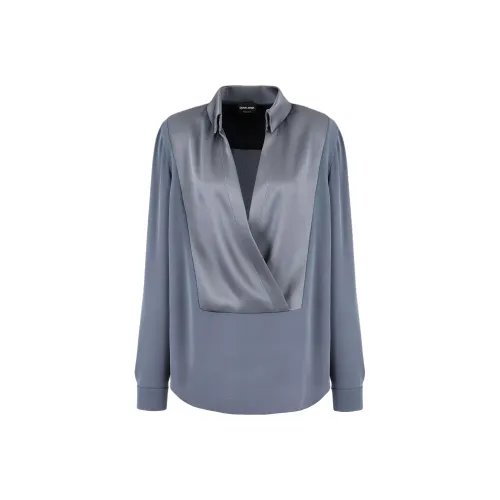 GIORGIO ARMANI FW24 Рубашка Женская Серого цвета