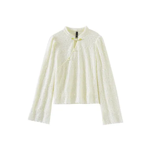 OUNIXUE Абрикос Женские Рубашки