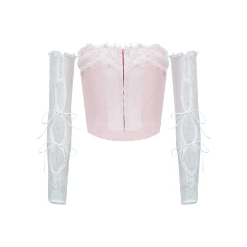 Girly Fancy Club Без бретелек Топ Женский Розовый