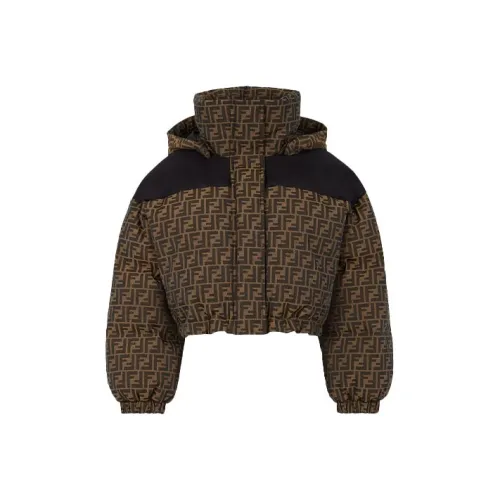 FENDI Пуховик Женский Коричневый