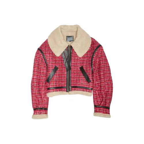 R13 Куртки Пальто Женские Малиновый Красный