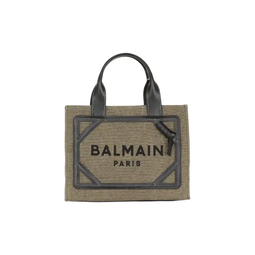 BALMAIN B Army Хлопок Тоут Сумка Сумка для покупок Сумка через плечо Сумка Маленькая Женская Хаки