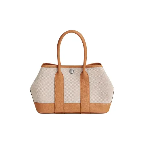 HERMES NEO GARDEN 23 Холст с кожей Сад Сумка Мини Женские Апельсин Серый
