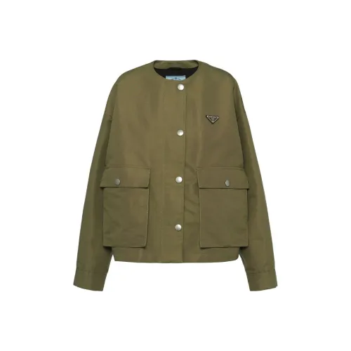 PRADA SS24 Куртки и Пальто Женские Зеленые