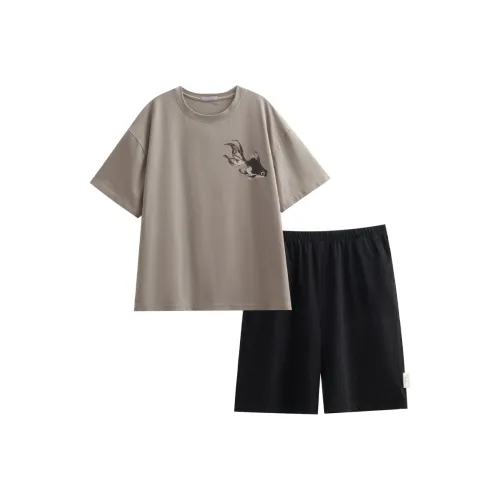 Same Language Пижамный комплект Мужской Абрикос Серый · Роса Черный