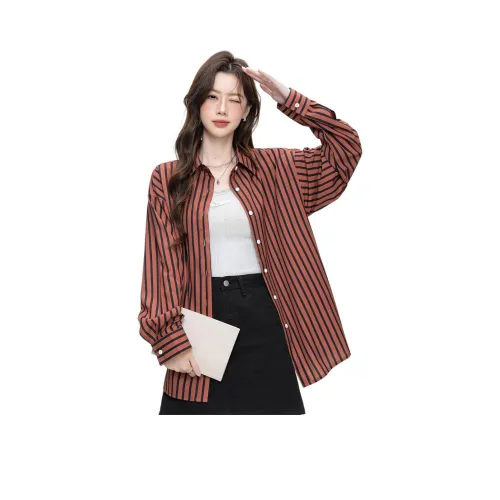 BALENO Коричнево-черные полосы женские рубашки