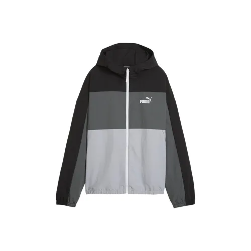 PUMA OVERSIZED С капюшоном Ветровки и Пальто Женские Черный Минеральный Серый