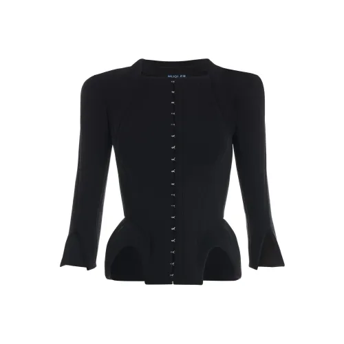 Mugler SS24 Куртки Пальто Женские Черный