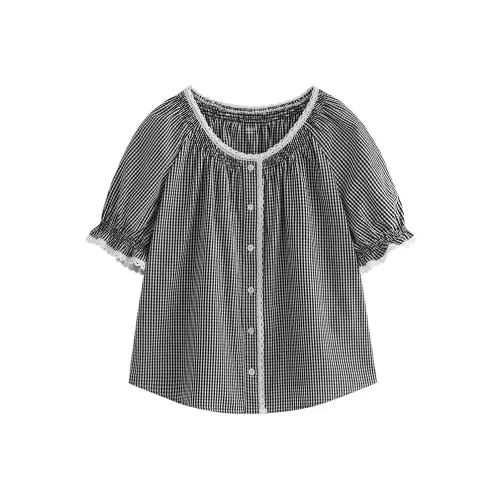 Inman Рубашка Женская Черно-Белая Клетка