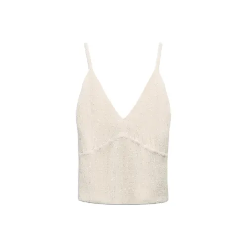 ZARA Топ на бретелях Женский Натуральный Белый