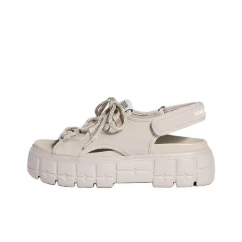 MIU MIU Chunky One Ремешок Сандалии Женские Мел Белый