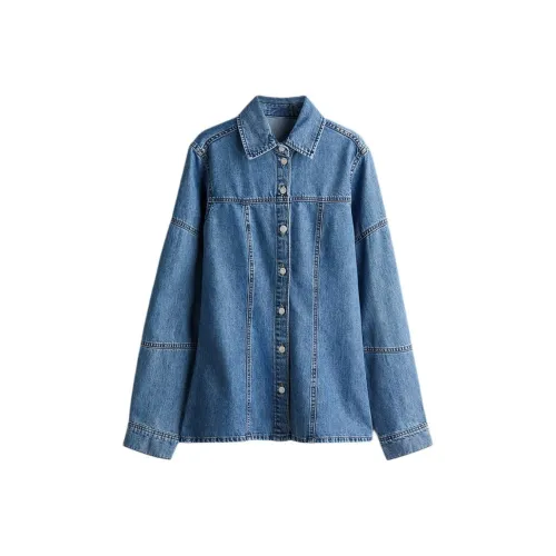 H&M Джинсовый синий Женские Рубашки