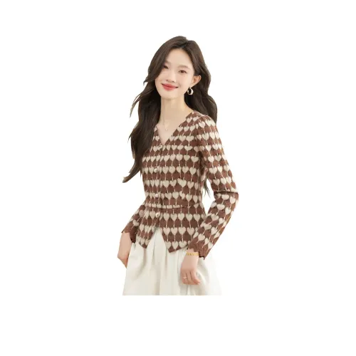 Cypress House Рубашка Женская Кофейная Клетка